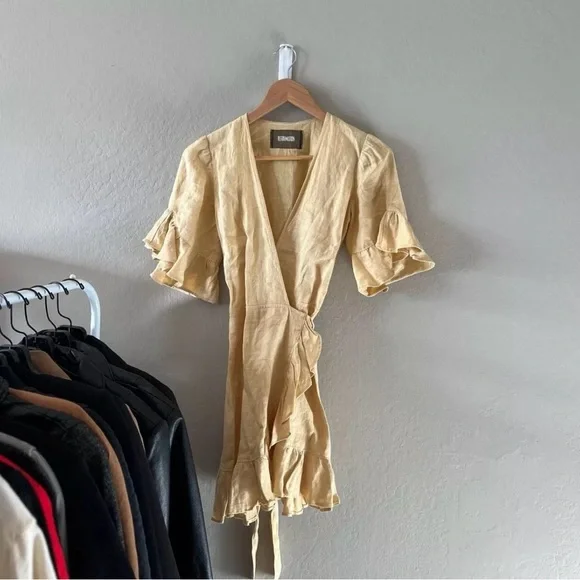 REFORMATION Kelsey Linen Wrap Dress - Picture 2 of 4